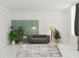 8' x 10' Light Gray Abstract Power Loom Area Rug