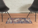 2' x 3' Rust Abstract Power Loom Area Rug