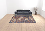9' x 12' Rust Abstract Power Loom Area Rug