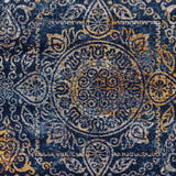 7' Blue and Yellow Southwestern Power Loom Runner Rug