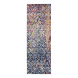 7' Blue and Yellow Southwestern Power Loom Runner Rug