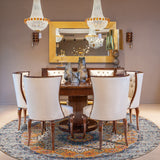5' x 8' Orange and Ivory Medallion Power Loom Area Rug