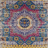 6' Pink and Ivory Medallion Power Loom Runner Rug
