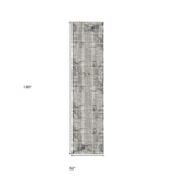 2' x 3' Gray and Gold Abstract Power Loom Area Rug