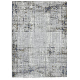 8' x 10' Gray and Gold Abstract Power Loom Area Rug