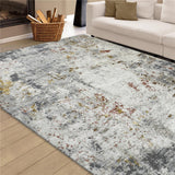 5' x 8' Blue and Gray Abstract Power Loom Area Rug
