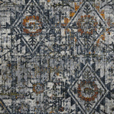 2' x 3' Gray and Ivory Oriental Power Loom Area Rug