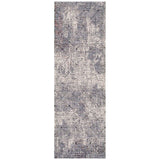 8' Gray and Ivory Abstract Power Loom Runner Rug