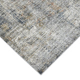 5' x 8' Gray and Orange Abstract Power Loom Area Rug