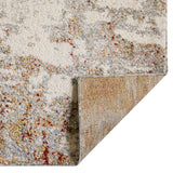 9' x 12' Gray and Red Abstract Power Loom Area Rug