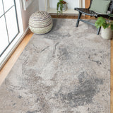 5' x 8' Gray and Beige Abstract Power Loom Area Rug