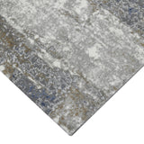 9' x 12' Gray and Blue Abstract Power Loom Area Rug