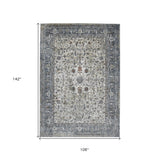9' x 12' Gray and Orange Abstract Power Loom Area Rug