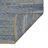 8' x 10' Blue and Brown Geometric Flatweave Handmade Area Rug