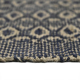 5' x 8' Black and Tan Geometric Flatweave Handmade Area Rug