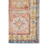 2' x 3' Blue and Pink Oriental Power Loom Distressed Area Rug