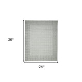 2' x 3' Gray and Ivory Geometric Flatweave Handmade Distressed Area Rug with Fringe