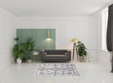 5' x 7' Gray and Brown Geometric Power Loom Washable Area Rug