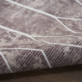 5' x 7' Brown and Ivory Geometric Power Loom Washable Area Rug