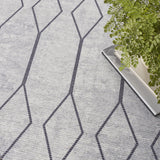 8' x 10' Ivory and Gray Geometric Power Loom Washable Area Rug
