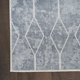9' x 12' Blue and Gray Geometric Power Loom Washable Area Rug