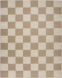 5' x 7' Natural and Ivory Geometric Power Loom Washable Non Skid Area Rug