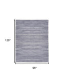 8' x 10' Blue and Gray Abstract Power Loom Washable Non Skid Area Rug