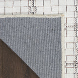 8' x 10' Ivory and Gray Geometric Power Loom Washable Non Skid Area Rug