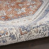 9' x 12' Blue and Gray Oriental Power Loom Area Rug