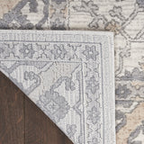 9' x 12' Gray and Ivory Oriental Power Loom Area Rug