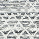 4' x 6' Gray and Ivory Geometric Hand Woven Area Rug With Fringe