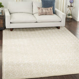 5' x 7' Blue and Off White Geometric Hand Tufted Area Rug