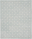 8' x 10' Light Blue and White Geometric Hand Tufted Area Rug
