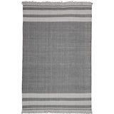 8' x 10' Gray Striped Handmade Stain Resistant Non Skid Indoor Outdoor Area Rug