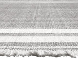 8' x 10' Gray Striped Handmade Stain Resistant Non Skid Indoor Outdoor Area Rug