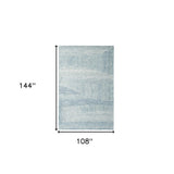9' x 12' Blue Wool Abstract Hand Tufted Area Rug