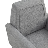 32" Dark Gray And Gold Linen Arm Chair