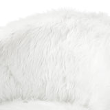 28" Rose And White Faux Fur Arm Chair