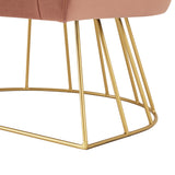 28" White And Gold Faux Fur Arm Chair