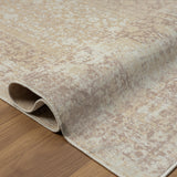 2' X 5' Beige Medallion Washable Non Skid Area Rug