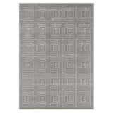 5' x 7' Gray Geometric Area Rug