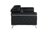 73" White And Silver Metallic Leather Loveseat