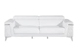 White Top Grain Leather Five Person Seating Set