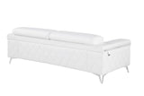 White Top Grain Leather Five Person Seating Set