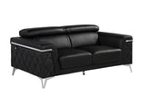 White Top Grain Leather Five Person Seating Set