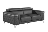 Black Top Grain Leather 6 or More Person Seating Set