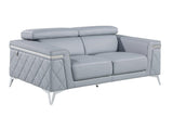 Gray Top Grain Leather 6 or More Person Seating Set