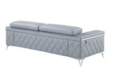 Blue Top Grain Leather 6 or More Person Seating Set