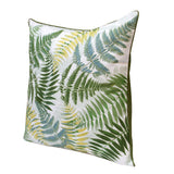 Set of Two 20" X 20" Green and Yellow Botanical Polyester Zippered Pillow