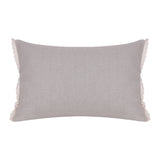16" X 24" Natural and Ivory Botanical Linen Zippered Pillow With Embroidery